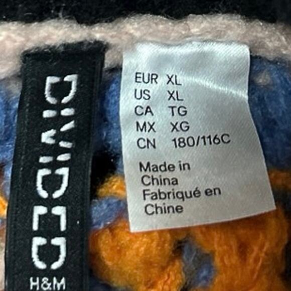 Divided by H&M Multicolor Striped Crochet Open Knit Pullover Sweater Top Size XL - Picture 4 of 5